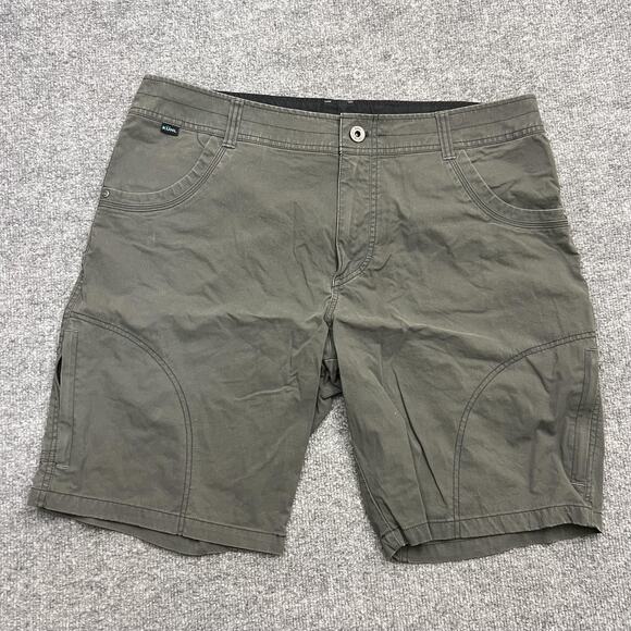 Kuhl Shorts Mens 38 Olive Green Outdoor Hiking Performance Stretch Zip Pockets - Picture 1 of 12